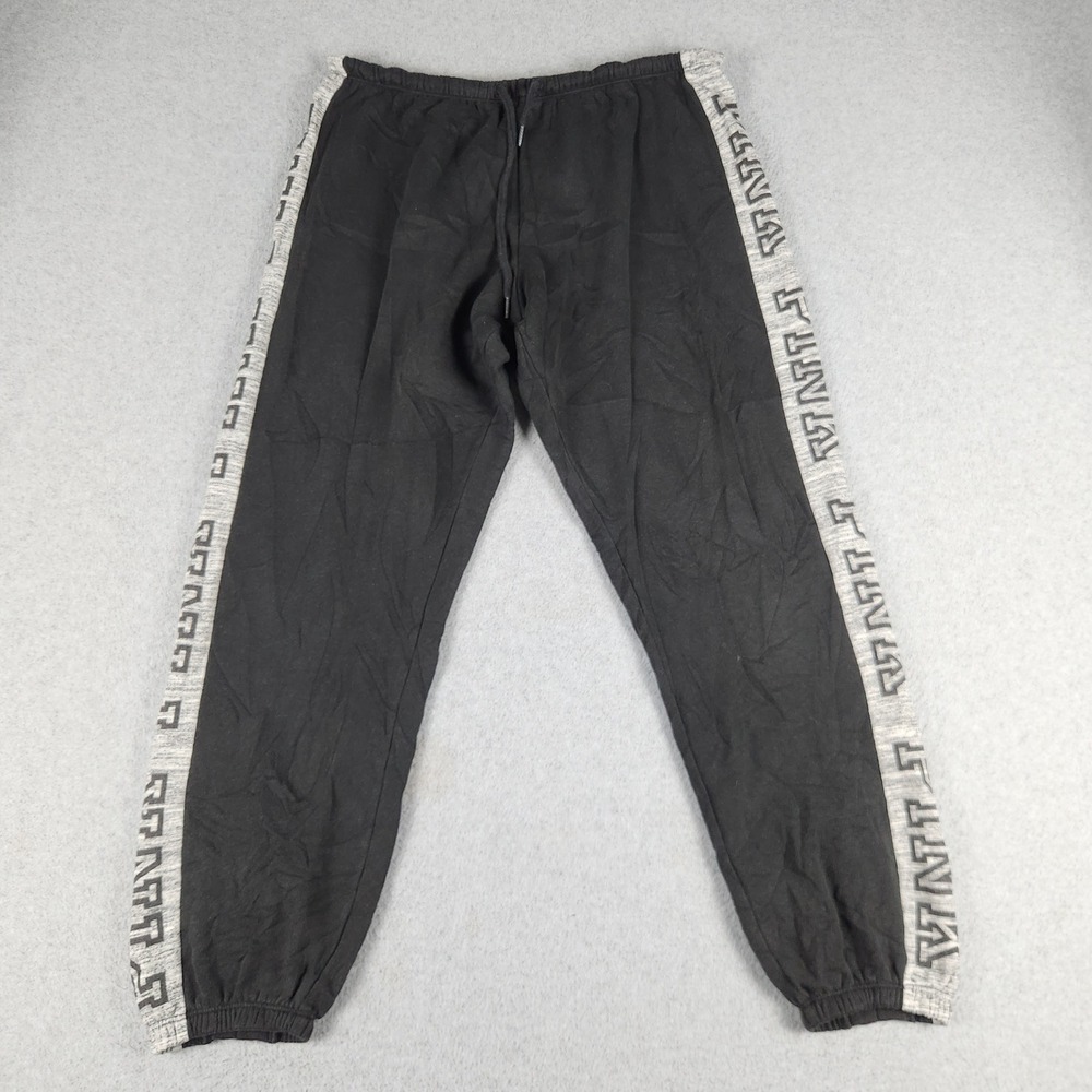 PINK Victoria's Secret Sweatpants Womens L Black Fleece Lined Drawstring Waist